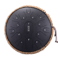 hluru鲁儒 空灵鼓15音14英寸钛金钢手碟初学者经典传承打击乐器 黑曜色