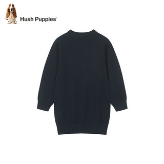 暇步士（Hush Puppies）【新年系列】童装儿童女大童冬印花舒适长袖连衣裙 藏蓝 160 偏大一码