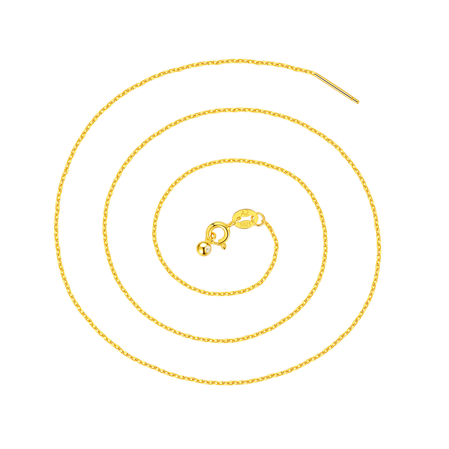 GLTEN 925银项链插针款锁骨链万能链子金色单链