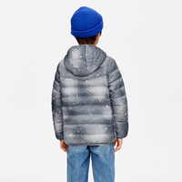 波司登(BOSIDENG)奥莱特价清仓秋季羽绒服男女童新年红连帽抑菌轻薄外套T20131030 星空线条灰9K12 90 /52