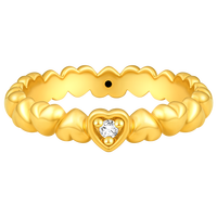 周大福SOINLOVE极简系列 极简钻石心戒指18K金钻石戒指VU2110 13号