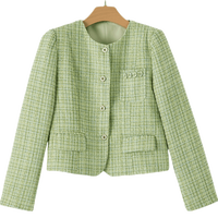 晚白2025春款时尚简约气质休闲小个子穿搭外套纯色清新小香风外套女