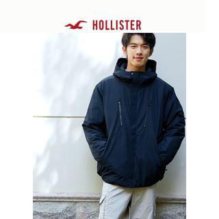 HOLLISTER24冬款保暖宽松连帽厚夹克棉服外套男装KI332-4093   (180/116A)