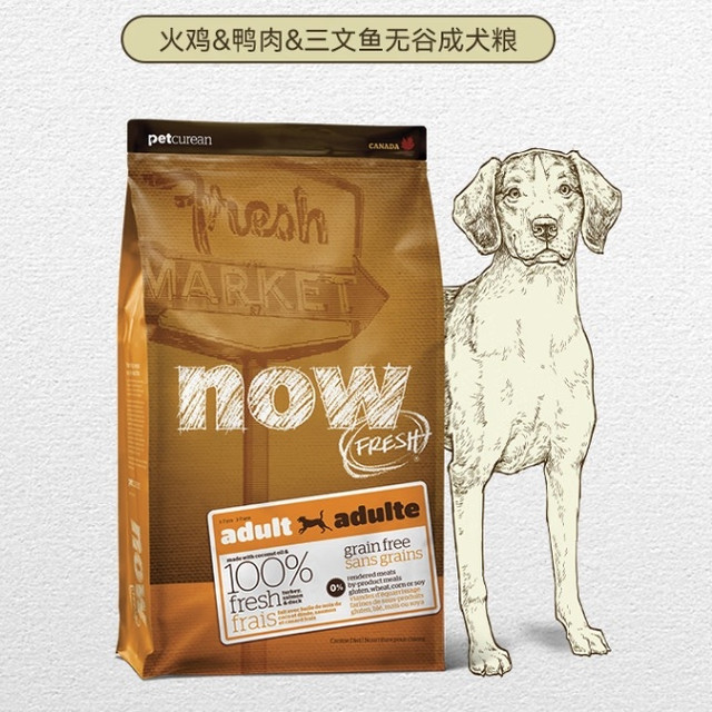 NOW 增肌健美进口无谷狗粮 中大型犬专用 火鸡鱼鸭味12磅