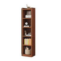 家世华（JIA SHI HUA） 多层客厅书房省空间简易落地窄缝大容量墙角储物架小书架转角柜 古檀木色5层