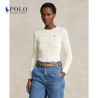 RALPH LAUREN 拉夫劳伦 Polo Ralph Lauren 拉夫劳伦女装 修身版绞花编结棉针织衫RL24215 101-白色 M