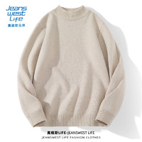 JEANSWEST LIFE 真维斯针织衫男秋冬季厚实透气内搭青少年半高领毛衣学生保暖毛衫