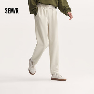 森马（Semir）休闲裤男2024秋季肌理感简约纯色长裤松紧腰宽松显瘦109524127106 浅卡其50369 L