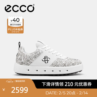 ecco 高尔夫休闲板鞋 2025年春季新款男鞋厚底舒适鞋子 街头720_111724 白色11172401007 42