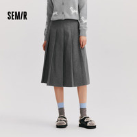 森马 Semir半身裙女仿毛呢裙子24冬A字百褶裙遮胯显瘦109724120001 XXL