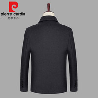 皮尔卡丹男士双面羊绒大衣短款毛呢子西装中年羊毛外套装夹克中老年男装针织 1788灰色 175