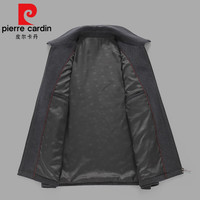 皮尔卡丹男士双面羊绒大衣短款毛呢子西装中年羊毛外套装夹克中老年男装针织 1788灰色 190
