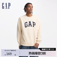 Gap 男女装2024秋季新款碳素磨毛字母logo抓绒圆领卫衣上衣609222