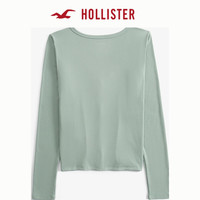 HOLLISTER24春秋款经典小海鸥修身打底衫长袖T恤女装KI339-4168 青柠色 S (165/88A)