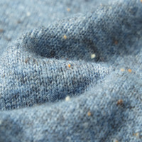 对白浪漫复古星空绒圆领套头毛衣女2024年秋冬宽松羊毛针织衫 星空蓝 S