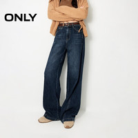 ONLY 2024秋季休闲百搭松弛感高腰直筒牛仔裤女|124332043 160/64A/S J39蓝黑