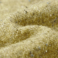 对白浪漫复古星空绒圆领套头毛衣女2024年秋冬宽松羊毛针织衫 麦黄色 L