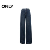 ONLY 2024秋季休闲百搭松弛感高腰直筒牛仔裤女|124332043 160/64A/SS J39蓝黑