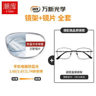 万新 winsee 哈气防伪标1.60多屏防蓝光片+多款镜架任选（附赠原厂镜片包装）