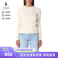 RALPH LAUREN 拉夫劳伦 女秋冬套头纯棉毛衣粗针织衫礼物211891640 010奶油色 L