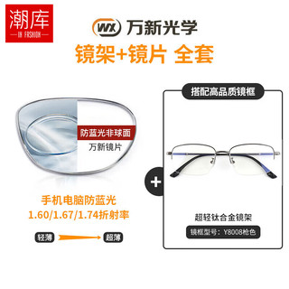 万新 winsee 哈气防伪标1.67多屏防蓝光片+多款钛架任选（附赠原厂镜片包装）