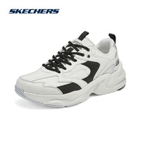 斯凯奇（Skechers）踏浪丨老爹鞋男2024秋季网面透气增高复古休闲跑步潮流运动鞋 黑色/BLK 42.5