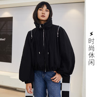 雪中飞 女式短款廓形羽绒服秋冬时尚休闲弹力防风精致年轻羽绒服