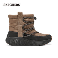 斯凯奇（Skechers）女士一脚蹬耐磨保暖经典高帮雪地靴144367 棕色/黑色/BRBK 35