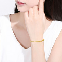 周六福 ZHOU LIU FU(ZLF) 黄金手链女足金999光面圆珠手链 计价 16cm - 4.87g