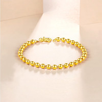 周六福 ZHOU LIU FU(ZLF) 黄金手链女足金999光面圆珠手链 计价 16cm - 4.75g