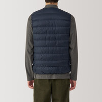 无印良品（無印良品 MUJI） 男式 轻量羽绒便携式 背心 马甲 马夹 保暖易收纳 24年冬 深藏青色 XL 180/104A