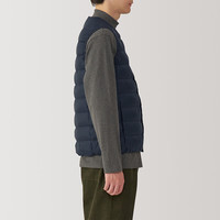 无印良品（無印良品 MUJI） 男式 轻量羽绒便携式 背心 马甲 马夹 保暖易收纳 24年冬 深藏青色 L 175/100A