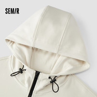 森马（Semir）森柔棉|梅花系列卫衣男2024秋季上衣半开襟101524116107 灰白10812