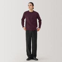 MUJI 無印良品 无印良品（MUJI）男式可水洗米兰诺罗纹编织圆领毛衣 男士 冬季男款针织衫 AA0QYA4 紫色 S (165/84A)