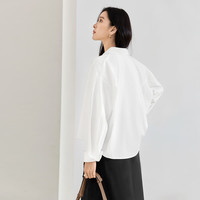 对白简约设计感白色纯棉衬衫女2025春季气质休闲宽松短款外套 月光白 XL