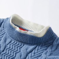 查尔斯桃心冬季保暖宽松休闲潮流假两件套头针织衫毛衣男女同款 红色 L