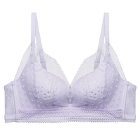 爱慕内衣女无钢圈蕾丝性感聚拢洞洞杯薄款文胸胸罩AM17LE1S 浅紫色 B85