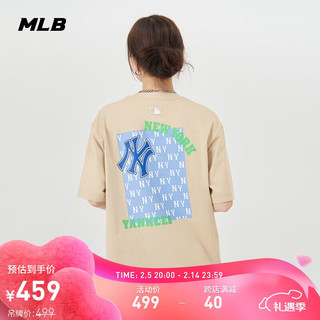 MLB T恤男女情侣老花系列运动休闲短袖3ATSM0443-50BGL-XL