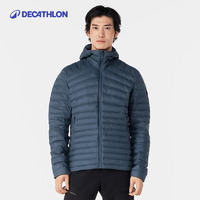 迪卡侬 DECATHLON 羽绒服轻薄男冬季立领保暖短款棉服运动外套女ODT3 男士- 深青砖色（连帽款） XL