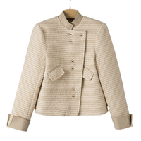 晚白2025年新款时尚简约气质小香风外套休闲减龄短款外套女