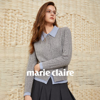 嘉人 Marie Claire 24春秋新款时尚通勤长袖女针织衫