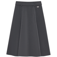 半身裙女2024秋冬卡通小熊格雷系中长款通勤时尚A字裙女