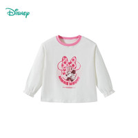 迪士尼宝宝（Disney Baby）春季童装男女儿童时尚休闲透气百搭儿童长袖T恤 ZD1ES007本白 130