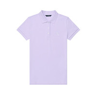 哈吉斯（HAZZYS）女装polo领纯色小清新时尚百搭T恤衫ASTSE03BF01 浅紫色LA 155/80A36