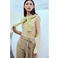 AMII2024秋冬简洁通勤基础款百搭半高领修身毛衣女显瘦长袖上衣 花驼 XL (170) 170/92A/XL