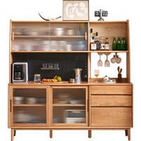 原始原素实木餐边柜北欧简约餐厅茶水柜收纳储藏碗柜 1.5米上下柜F8142