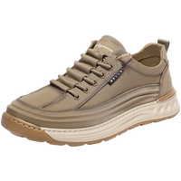 百丽男鞋轻便厚底透气布鞋舒适休闲运动鞋8GT01BM4 卡其色 43 (265mm)