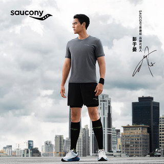 索康尼 saucony 彭于晏同款索康尼运动生活上衣男圆领短T麻灰灰M