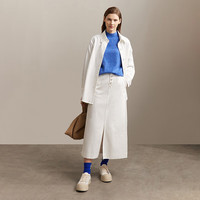 AMII冬极简前后拼色半高领落肩长袖宽松绒毛衣女 暴风蓝 XL (170) 170/92A/XL