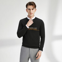 【含羊毛】毛衣男士羊毛衫秋冬潮流百搭圆领字母条纹长袖针织衫